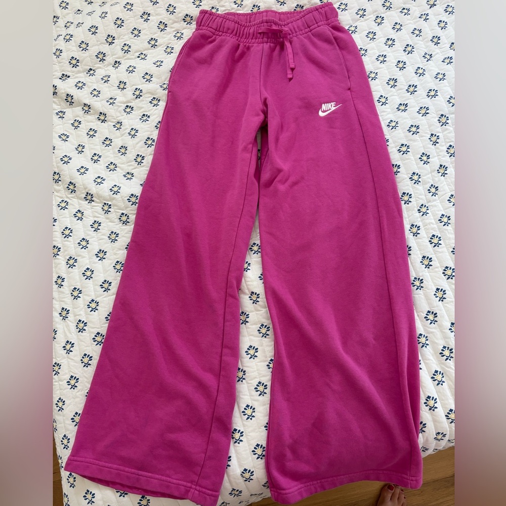 Nike pink/purple wide leg sweatpants